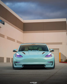 ADRO TESLA MODEL 3 CARBON FIBER FRONT LIP V2 - Plugged In Performance