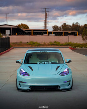 ADRO TESLA MODEL 3 CARBON FIBER FRONT LIP V2 - Plugged In Performance