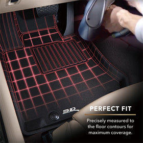 3D MAXpider 22-23 Rivian R1S Kagu 2nd Row Floormats - Black - 0
