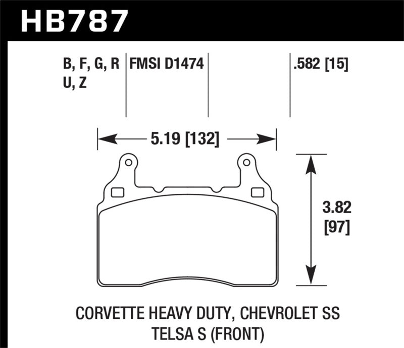 Hawk 15-17 Chevy Corvette Z06 HPS 5.0 Front Brake Pads - 0