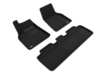 3D Maxpider 21-22 Tesla Model Y Elegant 1st 2nd Row - Floor Mat Set (Black) - 0