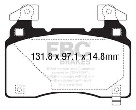 EBC 14+ Cadillac CTS Vsport 3.6 Twin Turbo Redstuff Front Brake Pads - 0