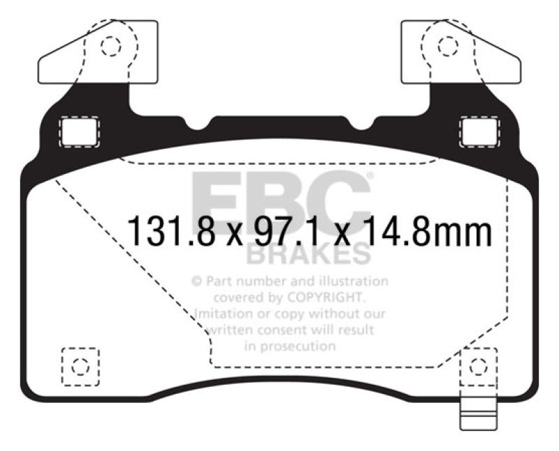 EBC 14+ Cadillac CTS Vsport 3.6 Twin Turbo Redstuff Front Brake Pads - 0