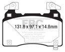 EBC 14+ Cadillac CTS Vsport 3.6 Twin Turbo Yellowstuff Front Brake Pads-4