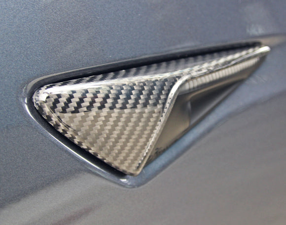 Tesla Model 3 Carbon Fiber Fender Camera Covers - plugged in performance