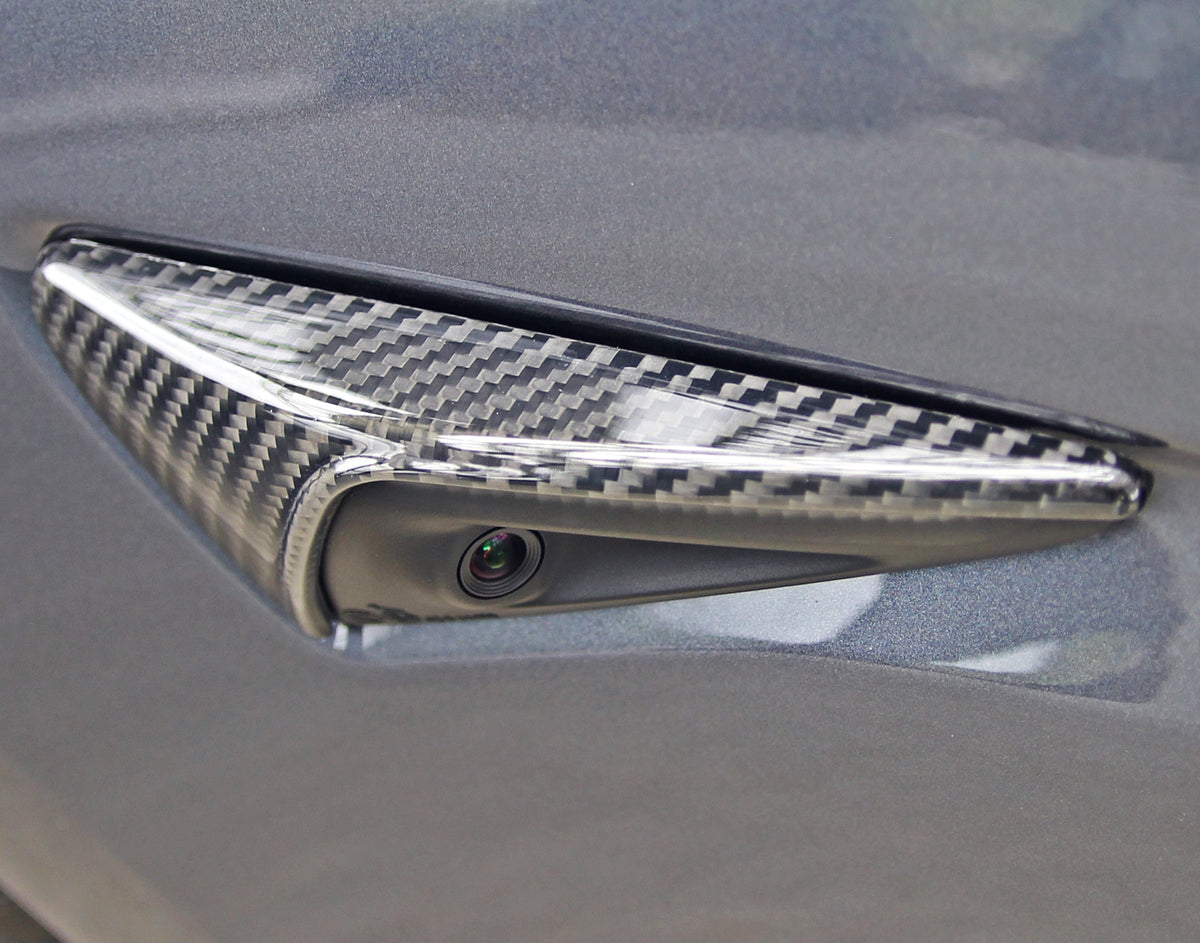 Fender Camera Tesla Model 3 Carbon Fiber Fender Camera Covers – Plugged In Performance
