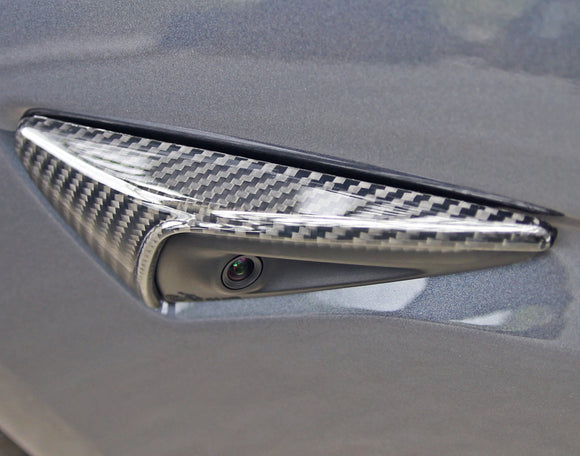 Tesla Model 3 Carbon Fiber Fender Camera Covers - plugged in performance