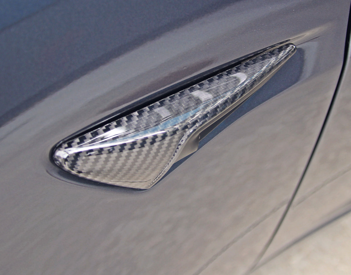 Fender Camera Tesla Model 3 Carbon Fiber Fender Camera Covers – Plugged In Performance