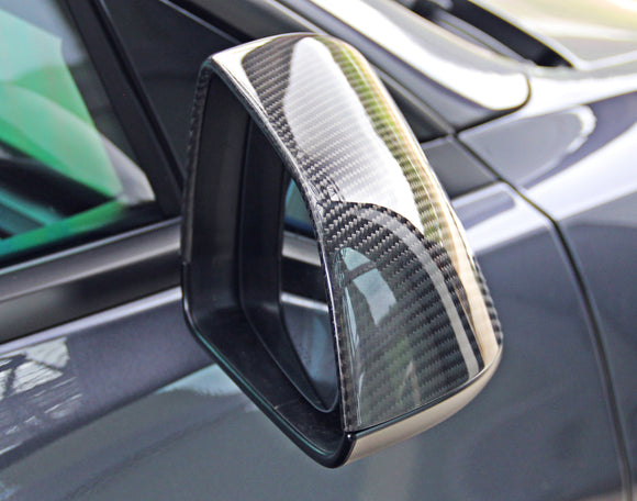Tesla Model 3 Carbon Fiber Side Mirror Caps - plugged in performance