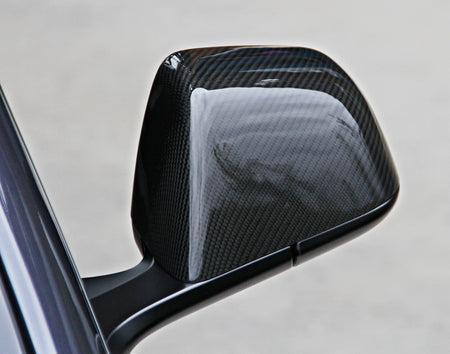 Tesla Model 3 Carbon Fiber Side Mirror Caps - plugged in performance