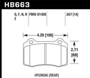 Hawk 10 Hyundai Genesis Coupe (Track w/ Brembo Breaks) HPS Street 14mm Rear Brake Pads-5