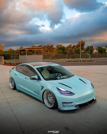 ADRO TESLA MODEL 3 CARBON FIBER SIDE SKIRT V2 - Plugged In Performance