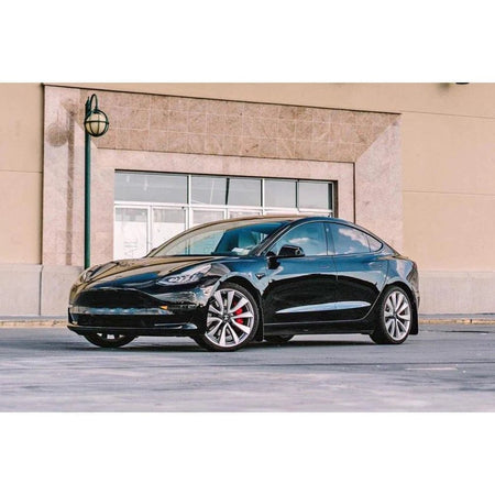 Rally Armor Black UR Mud Flap Set Tesla Model 3 2017+ - plugged in performance
